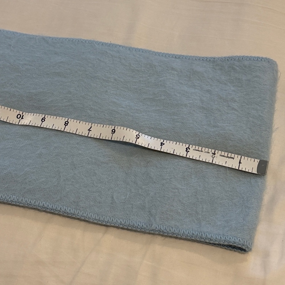 Alpaca Fur Light Blue Fringed Scarf Made In Peru - Picture 12 of 13